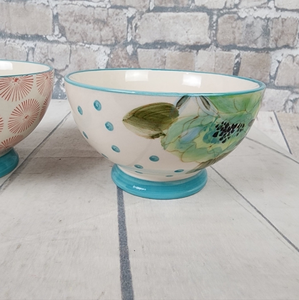 The Pioneer Woman 6Inch Footed Bowls Set of 2 Atomic Starburst Vintage Bloom - Picture 6 of 11